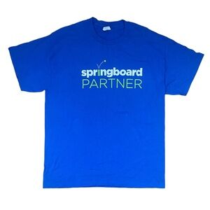 Gildan Men’s T-shirt Blue Large Graphic Tee Unisex Cotton Springboard Partner